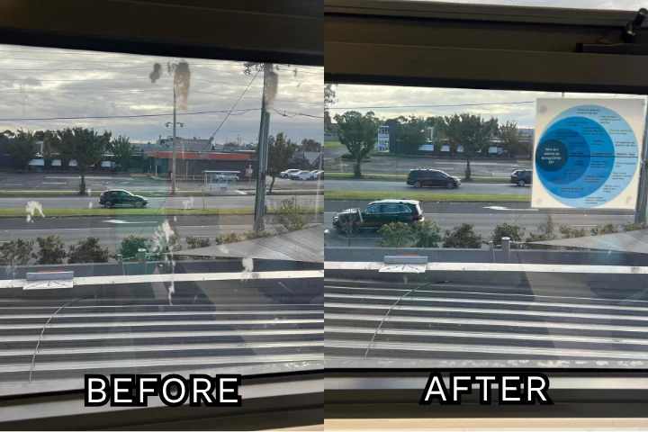 office window before and after